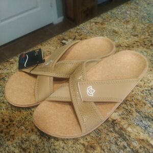 Women's Spenco Slip on Slide Sandals Tan Size 9 NEW NWT